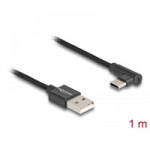 Delock USB 2.0 A – C kábel (USB-C 90 fokban hajlított) 1m