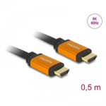 HDMI-HDMI (M) Nagy sebességű kábel 0,5m 8K 60Hz 48Gbps (Delock)
