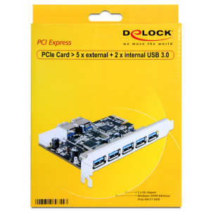USB 3.0 vezérlő kártya PCI-Express x1 (5+2 port) - DeLock #2