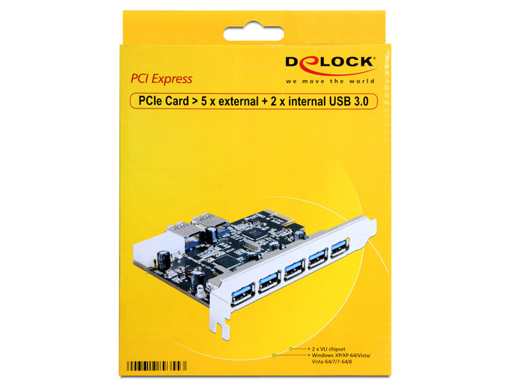 USB 3.0 vezérlő kártya PCI-Express x1 (5+2 port) - DeLock #2