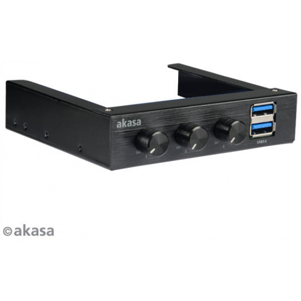 Akasa 3 csatornás hűtővezérlő 3,5" helyre (2x USB 3.0 porttal) #2