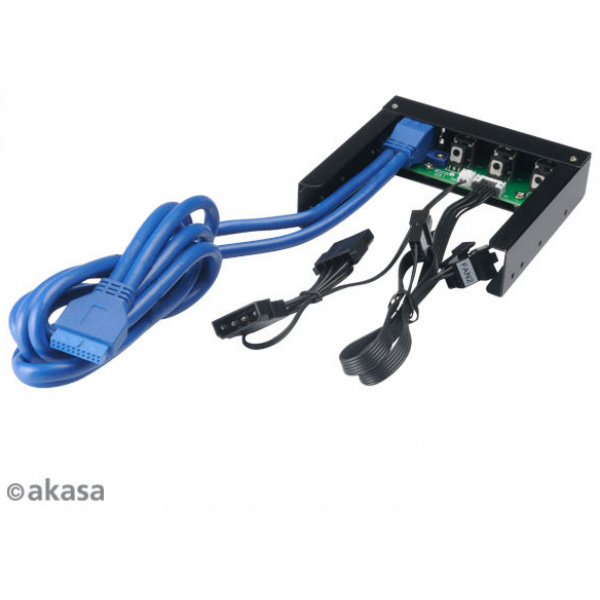 Akasa 3 csatornás hűtővezérlő 3,5" helyre (2x USB 3.0 porttal) #3