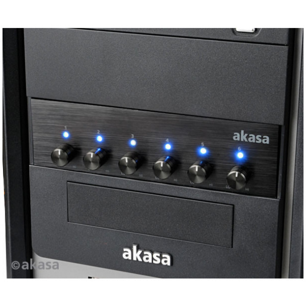 Akasa FC.SIX 6 csatornás hűtővezérlő 5,25" helyre #3