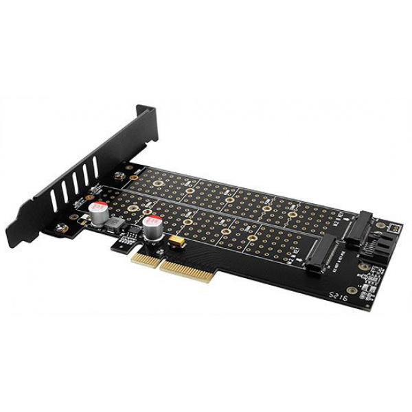 Axagon PCI Express x16 Kártya hűtővel > 2 x belső NVME M.2 SSD-hez PCEM2-DC #2