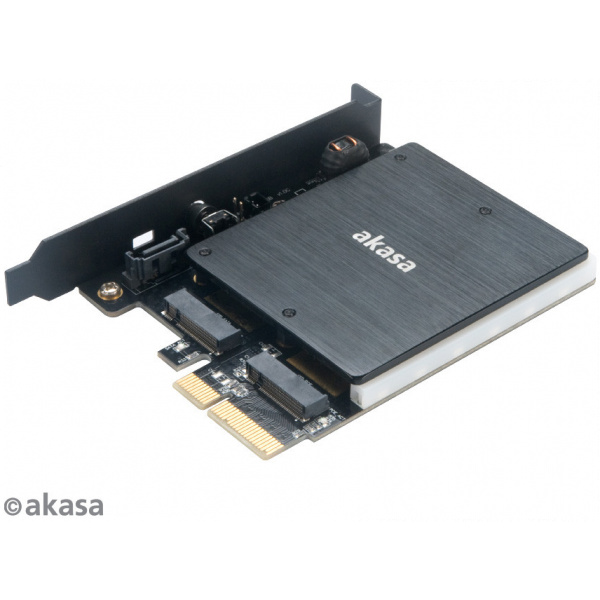 Akasa PCI Express x4 adapterkártya > 2 x belső M.2 SSD-hez, RGB LED-el #2