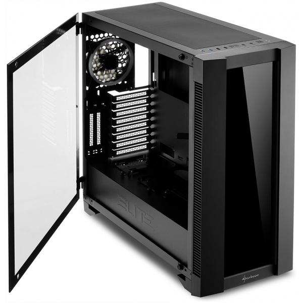 Sharkoon Elite Shark CA200G üvegablakos ház (fekete) - RGB vezérlővel #7