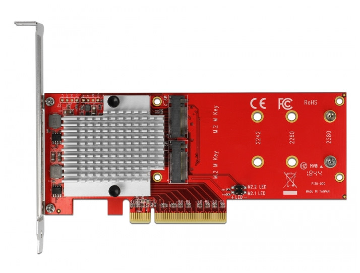 Delock PCI Express x8 Kártya > 2 x belső NVMe M.2 SSD-hez (alacsony profillal) #4