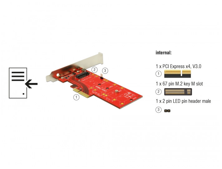 Delock PCI Express x4 Kártya > 1 x belső NVMe M.2 SSD-hez, 110 mm hűtőbordával #5