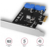 USB 3.2 vezérlő kártya PCI-Express x1 (2 belső port) - Axagon #2