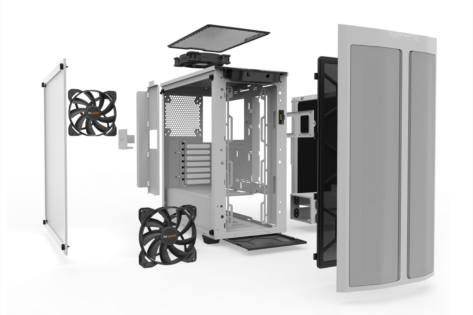 BeQuiet! Pure Base 500DX ház üveg oldallappal (fehér) #4