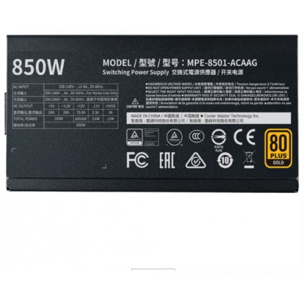 CoolerMaster MWE Gold V2 850 850W tápegység (moduláris) #3