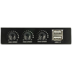 Delock USB panel 3,5" helyre, 2 USB 2.0 porttal, ventilátor vezérléssel #2