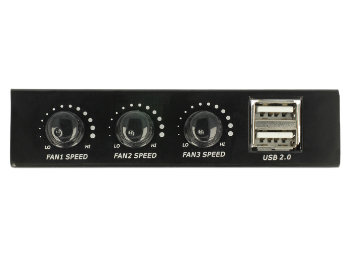 Delock USB panel 3,5" helyre, 2 USB 2.0 porttal, ventilátor vezérléssel #2