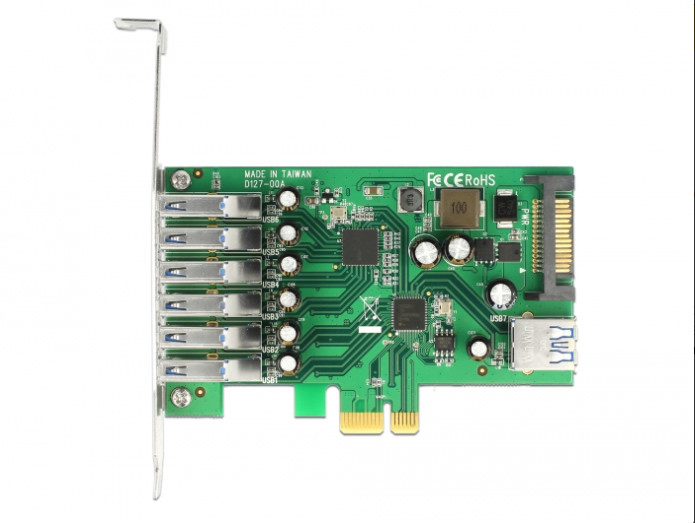 USB 3.0 vezérlő kártya PCI-Express x1 (6+1 port) - DeLock #3
