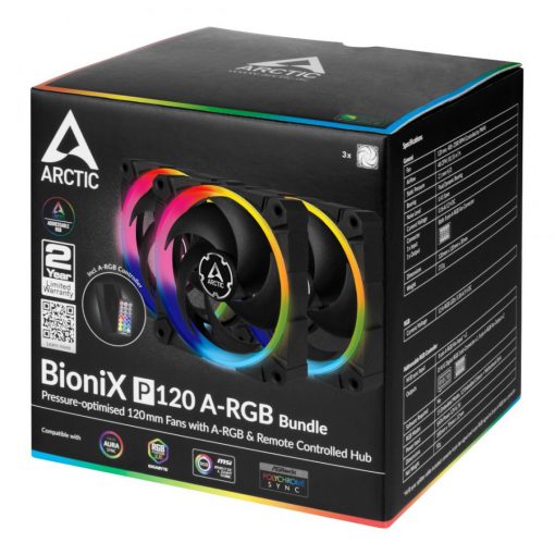 12 cm hűtőventilátor Arctic BioniX P120 A-RGB (3db ventilátor, vezérlővel) #2