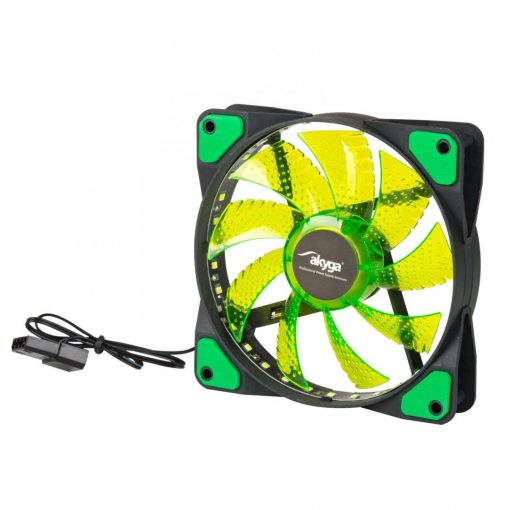 12 cm hűtőventilátor Akyga AW-12E - zöld LED-es (világít) #2