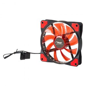 12 cm hűtőventilátor Akyga AW-12E - piros LED-es (világít) #2