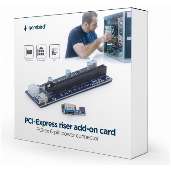 Gembird Riser Mining Kit (PCI-e x1 > PCI-e x16) 60cm kábellel #4