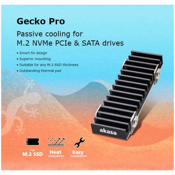 Akasa Gecko Pro M.2 SSD (2280) hűtőborda #3