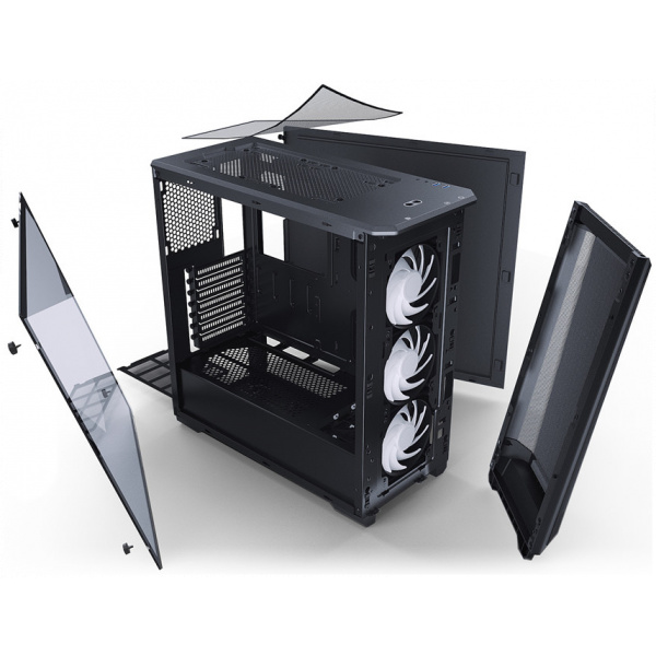 Phanteks Eclipse P400A ház üveg oldallappal, Mesh előlappal (fekete) #5