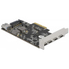 Delock USB 3.2 Gen 2 vezérlő kártya PCIe x4 (4x USC-C + 1x USB-A belső port) #3