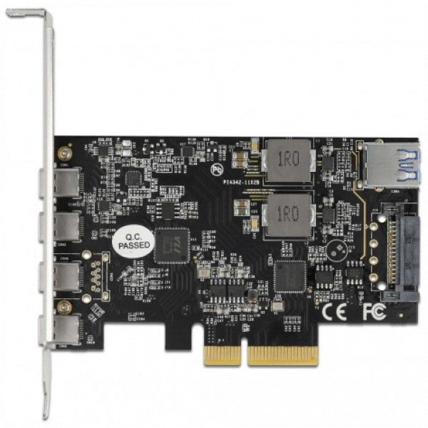 Delock USB 3.2 Gen 2 vezérlő kártya PCIe x4 (4x USC-C + 1x USB-A belső port) #4