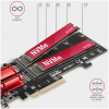Axagon PCI Express x16 Kártya hűtőbordával > 2 x belső NVME M.2 SSD-hez PCEM2-ND #3