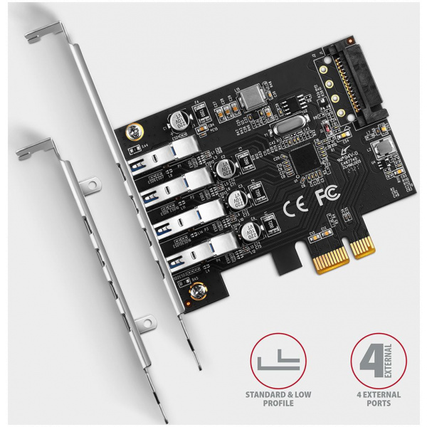 Axagon USB 3.2 Gen 1 vezérlő kártya PCIe x1 (4x USB-A port) #3