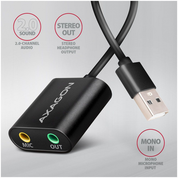 Axagon ADA-12 sztereo USB hangkártya kábellel #2