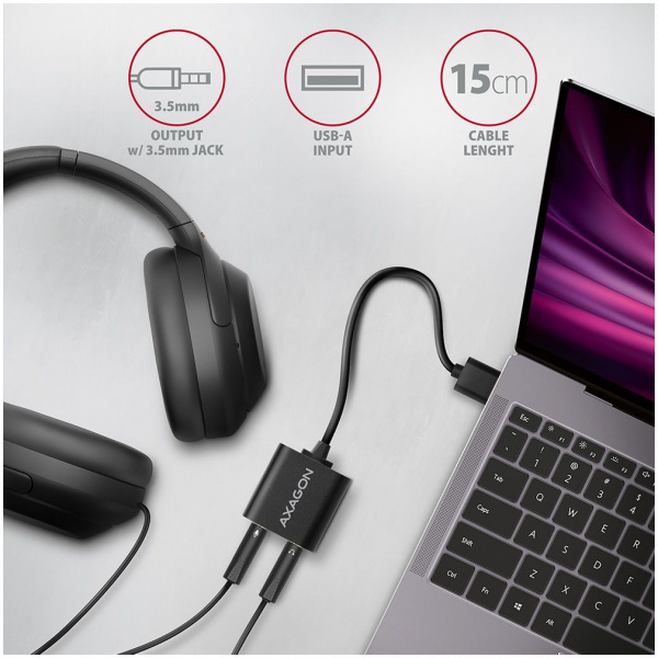 Axagon ADA-12 sztereo USB hangkártya kábellel #3