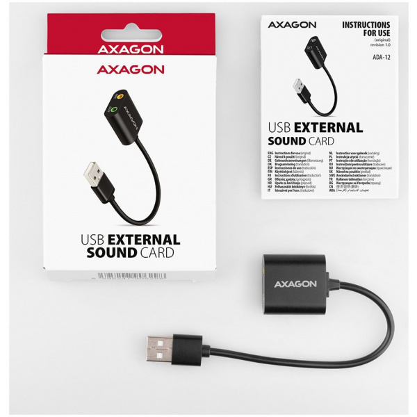 Axagon ADA-12 sztereo USB hangkártya kábellel #5