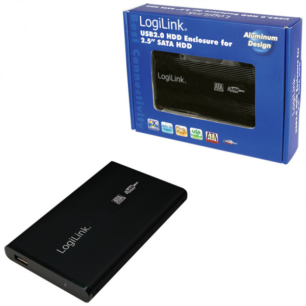 Logilink USB 2.0 periféria ház 2,5" SATA HDD-hez (fekete) #2