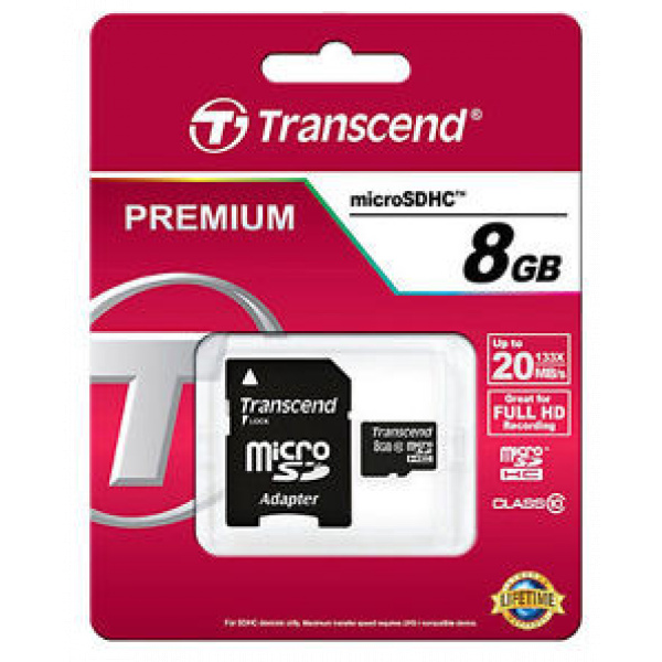8GB Transcend microSD kártya + SD adapter (Class 10) #2