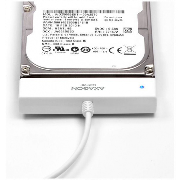Axagon USB 2.0 periféria ház külön tokkal 2,5" SATA HDD-hez (fehér) #7