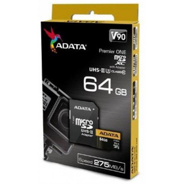 64GB ADATA Premier ONE microSD kártya + SD adapter (UHS-II U3, C10) #2