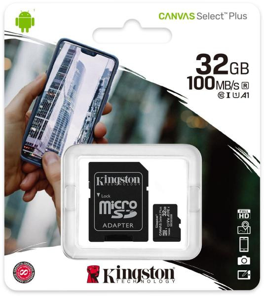 32GB Kingston Canvas Select Plus microSD kártya + SD adapter (Class 10) #2