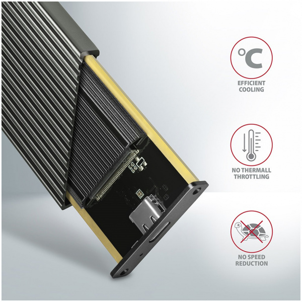 Axagon EEM2-XR külső ház bordával NVMe M.2 SSD-hez > USB-C 3.2 Gen 2 #5