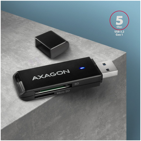Axagon CRE-S2N SD/microSD kártyaolvasó USB 3.2 csatlakozással #2