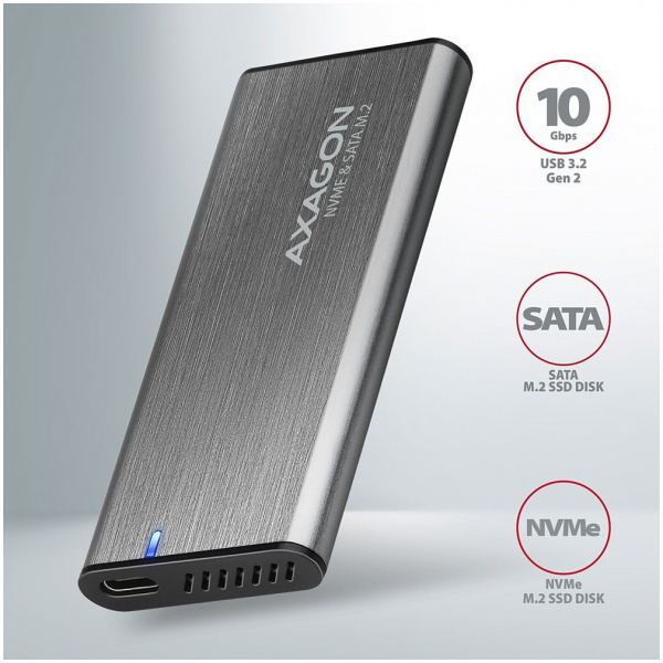 Axagon EEM2-SG2 külső ház NVMe és SATA M.2 SSD-hez > USB-C 3.2 Gen 2 #2