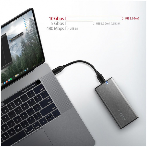 Axagon EEM2-SG2 külső ház NVMe és SATA M.2 SSD-hez > USB-C 3.2 Gen 2 #7