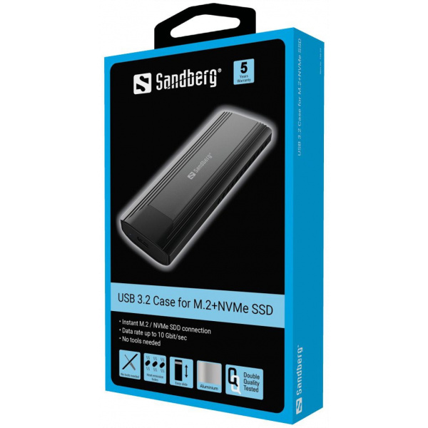 Sandberg külső ház PCIe NVMe M.2 SSD > USB 3.2 Type-A+C #4