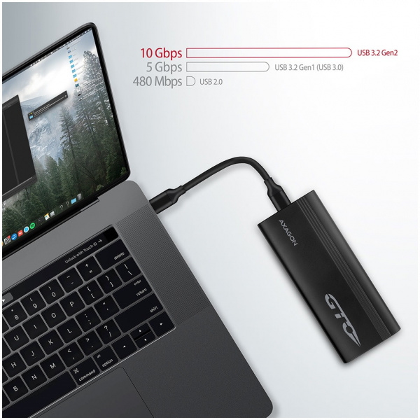 Axagon EEM2-GTO SuperSpeed+ NVMe M.2 vékony SSD tok USB-C #6