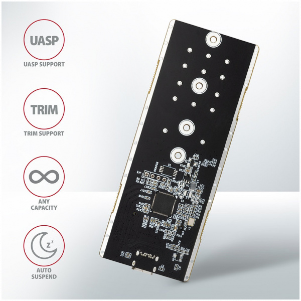 Axagon EEM2-GTO SuperSpeed+ NVMe M.2 vékony SSD tok USB-C #7
