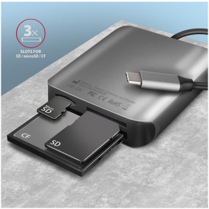 Axagon CRE-S3C SD/microSD/CF kártyaolvasó USB 3.2 Type-C csatlakozással #2