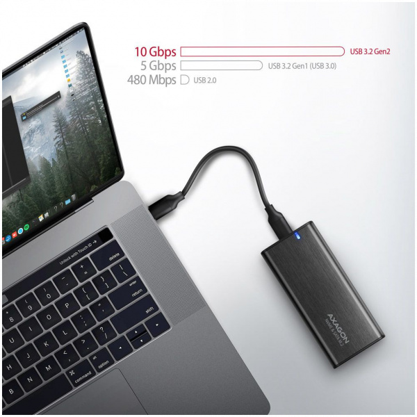 Axagon EEM2-SB2 külső ház NVMe és SATA M.2 SSD-hez > USB-C 3.2 Gen 2 #7