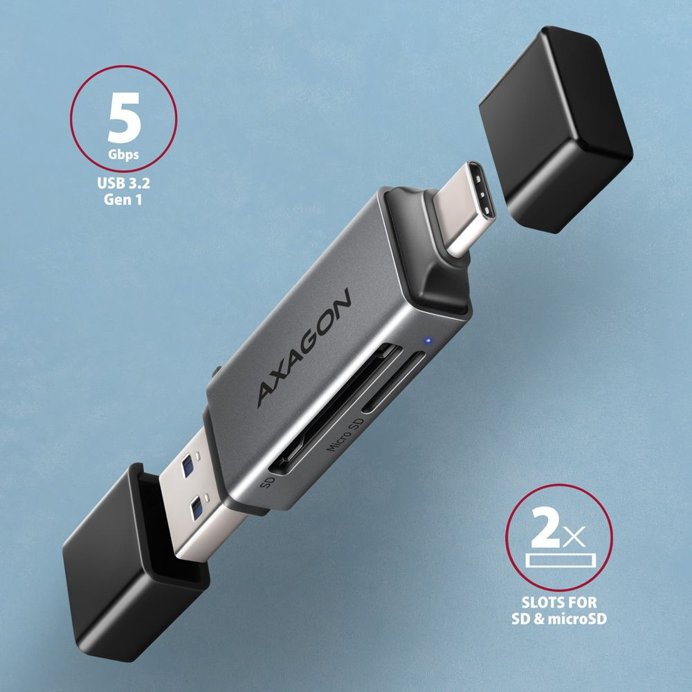 Axagon CRE-DAC Mobil USB 3.2 Gen 1 USB-C + USB-A SD/microSD mini kártyaolvasó #2