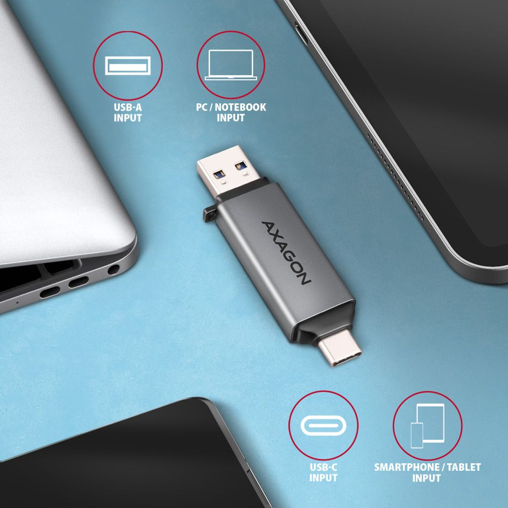 Axagon CRE-DAC Mobil USB 3.2 Gen 1 USB-C + USB-A SD/microSD mini kártyaolvasó #4