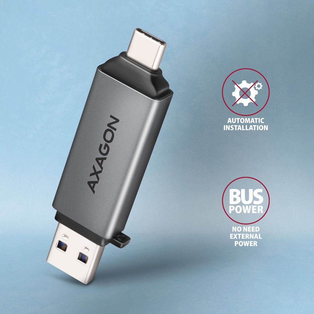 Axagon CRE-DAC Mobil USB 3.2 Gen 1 USB-C + USB-A SD/microSD mini kártyaolvasó #5