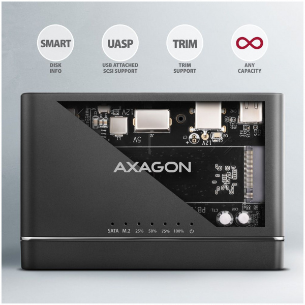 Axagon ADSA-CC USB-C 10Gbps M.2 NVMe + SATA SSD/HDD adapter #7
