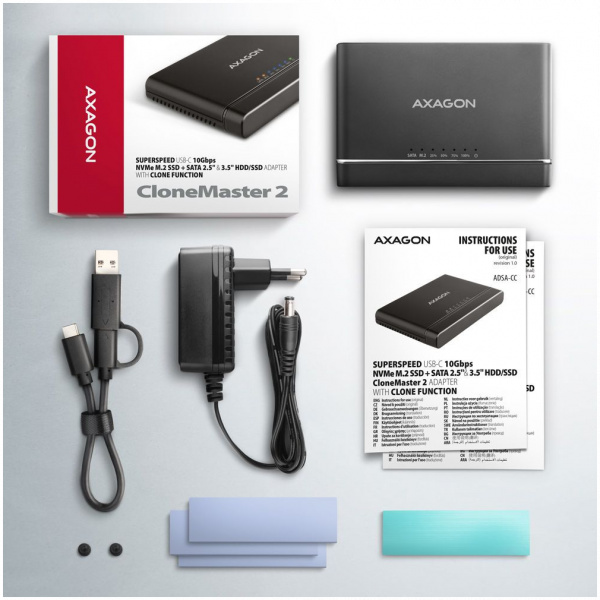 Axagon ADSA-CC USB-C 10Gbps M.2 NVMe + SATA SSD/HDD adapter #9
